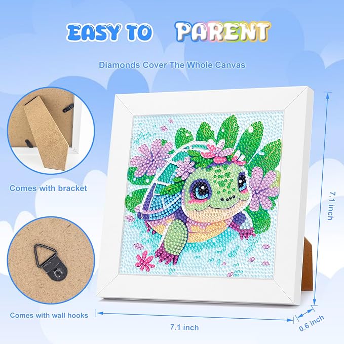 Diamond Art Kits - Crafts for Girls - Diamond Art Painting with Wooden Frame - Arts and Crafts - GEM Art Supplies Dots for Adult Beginners Home Wall Decor Gifts