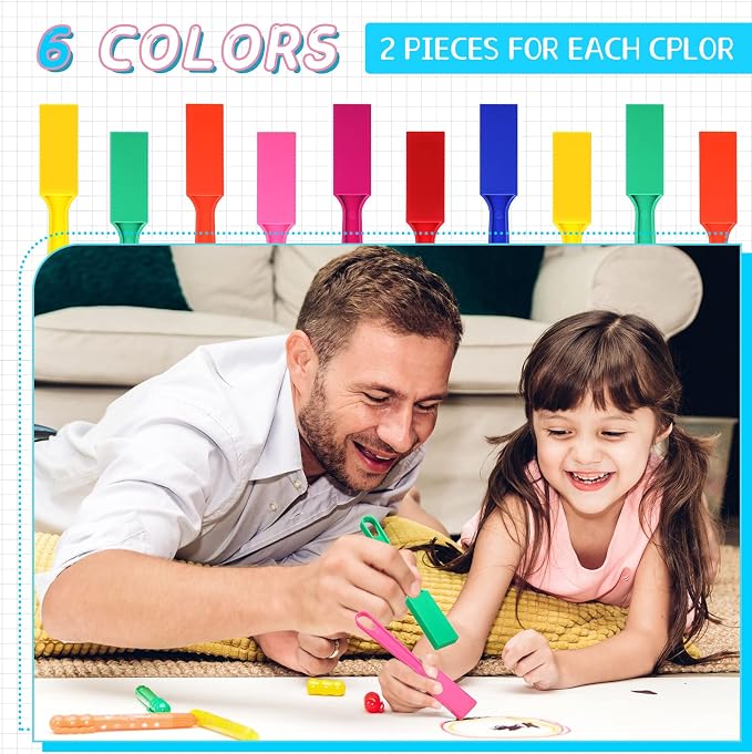 Honoson Magnet Wands for Kids Classroom Educational Learning Kits Rainbow Magnetic Wand Bulk 8 Inch Preschool Science Experiment Tools Learning Toys Bingo Games, 6 Colors (12 Pcs)