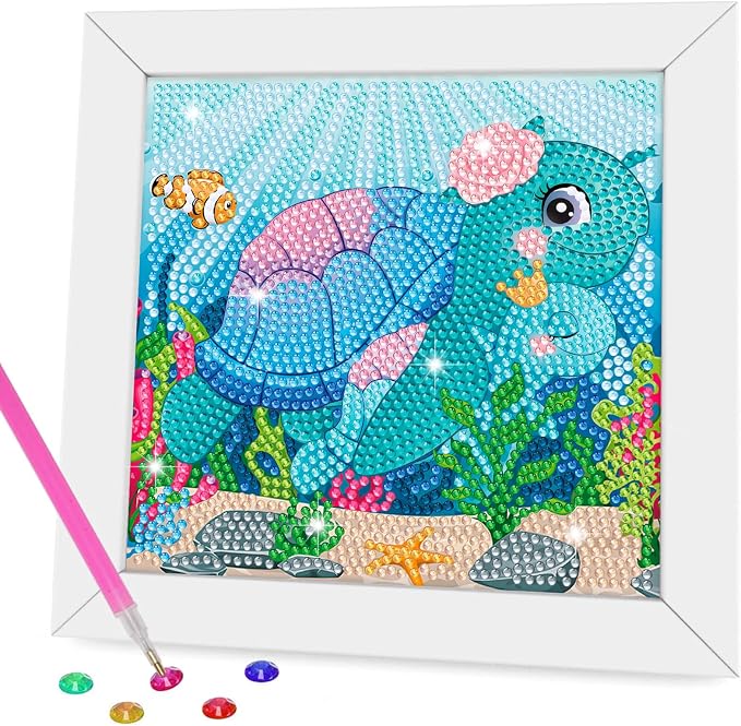 Diamond Art Kits with Wooden Frame - Arts and Crafts - Dimond Art Painting by Numbers - GEM Art for Beginners Adult Home Wall Decor