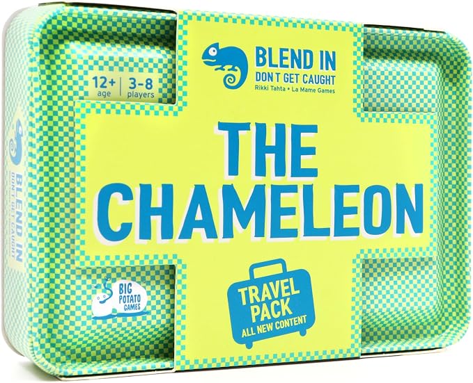 Big Potato The Chameleon Travel: The Award-Winning Spot-The-Imposter Board Game in a Travel Friendly Tin with 20 New topics