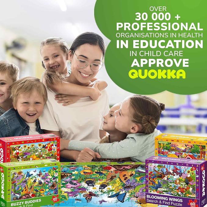 Puzzles for Kids Ages 6-8 - 4 x 60 Piece Jigsaw Kids Puzzles Ages 4-6 | Search & Find Kids Puzzles Ages 5-8 - Animals and Bugs - Educational Learning Gift for Toddlers 3 Year Olds