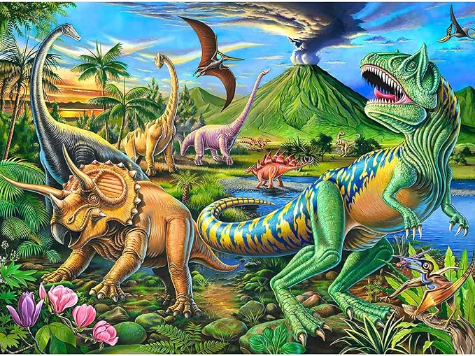 Puzzles for Kids Ages 4-8 Year Old,100 Piece Dinosaur Jigsaw Puzzle for Toddler Children Learning Educational Puzzles Toys for Boys and Girls - Every Piece is Unique