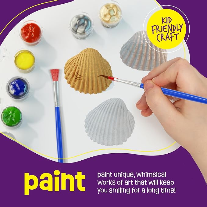 Shell Painting Craft Kit for Kids - Craft Activities Kits - Arts & Crafts | Gifts for Boys and Girls Ages 6-8, 8-12 Years Old - Creative Art Activity Gift - Toys for Age 6 7 8 9 10 11 12 Year Old