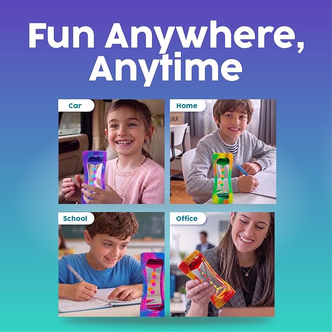 BUNMO Liquid Motion Bubbler Sensory Toy for Kids & Adults Rainbow 5pk – Gentle Fidget Toy for Mindfulness – Stimulating Visual Sensory Experience – Colorful Bubble Fidget Timer for Desk & Travel