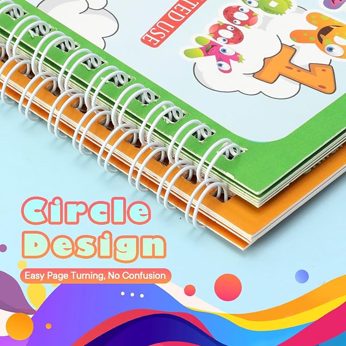 5 Pack Reusable Water Coloring Book for Toddlers, Water Doodle Book Toys, Paint with Water Books,Mess-Free Coloring Book, Portable Educational Doodle Drawing Toy,Educational Learning Kits Gifts