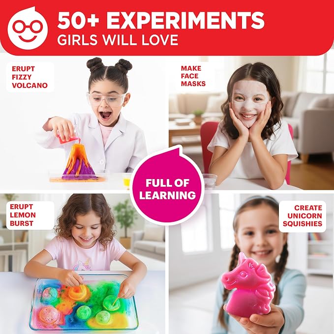 Doctor Jupiter Girls' First Science Experiments Kit for Kids Ages 4+ | Birthday Gift Ideas for Girls 4, 5, 6, 7, 8 Year Olds, Science Kits for Kids Ages 5-7, STEM Educational Toys