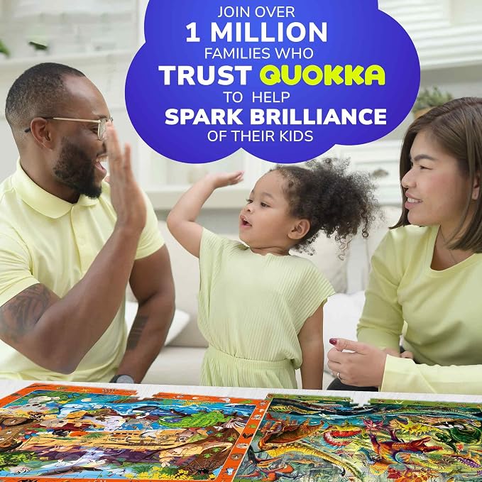 100 Piece Puzzles for Kids Ages 6-8 - 4 Jigsaw Kids Puzzles Ages 4-6 | Search and Find Educational Puzzles for Kids Ages 8-10 with Animals and Dinosaurs - Learning Kids Puzzles Ages 5-8