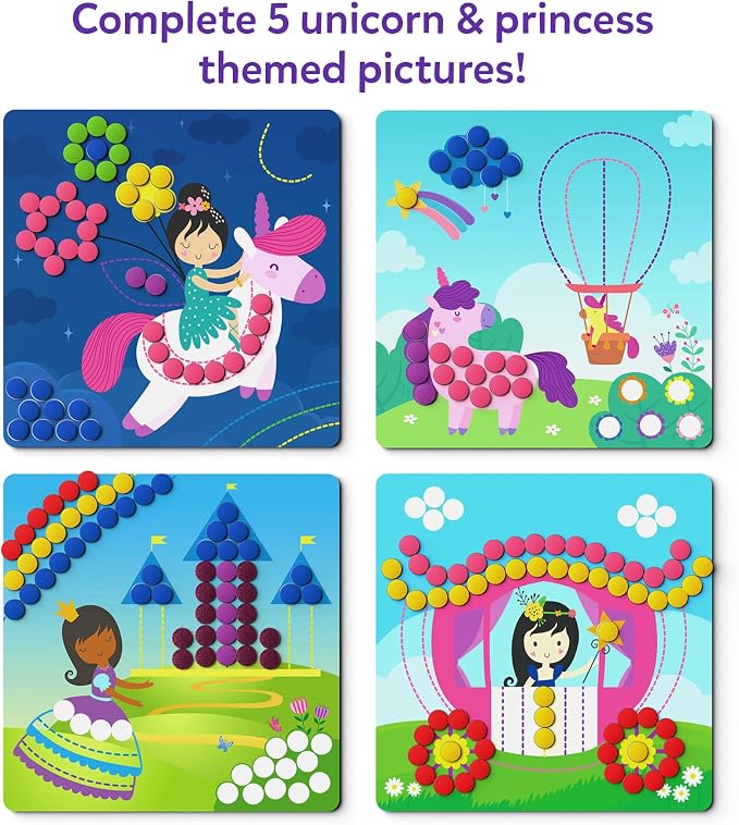 Skillmatics Art Activity – Dot It with Magnets Unicorns & Princesses | No Mess Repeatable Art for Kids, Craft Kits, DIY Creative Activity, Gifts for Boys & Girls Ages 4, 5, 6, 7, Travel Toy
