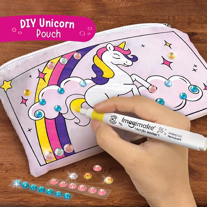 Imagimake Princess Craft Kit, 10 Mess-Free Creative Activities for Girls | Make Charm Bracelets, Butterfly Wands, Photo Frames, Unicorn Pouch, Birthday Gift for Girls Ages 5,6,7,8,9,10,11,12 Years Old