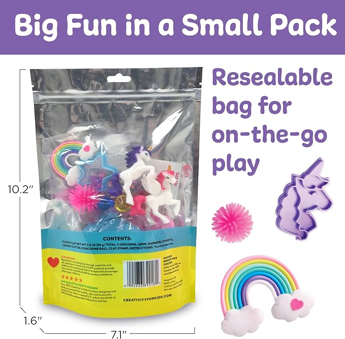Creativity for Kids Sensory Pack: Unicorn | Screen Free Summer Activities | Sensory Toys for Toddlers | Unicorn Gifts for Girls, Toddler Activities Easy on the Go (Ages 3+)