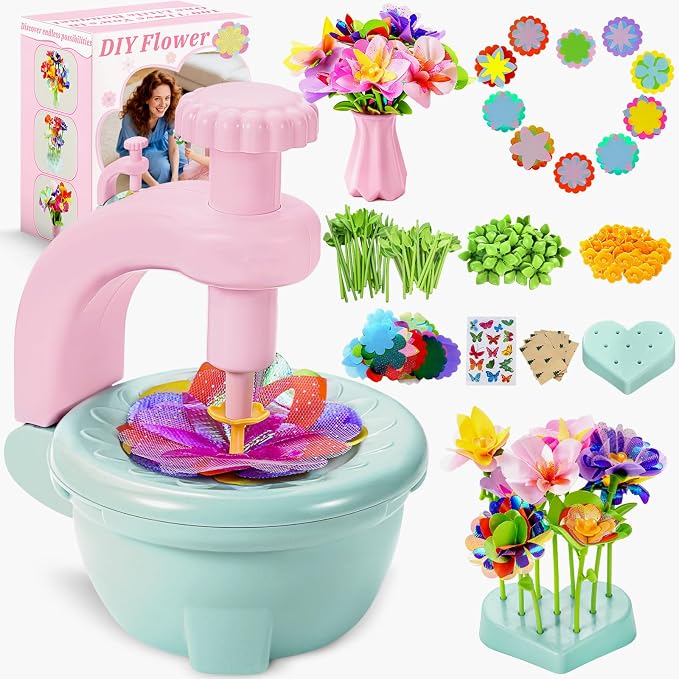 Fabric Flower Bouquets Toys for 3+, Flower Making Kit, DIY Arts and Crafts | DIY arts & crafts activity for preschool toddlers, Screen-free craft gifts for craft-loving girls 3-6+, Home classroom toys