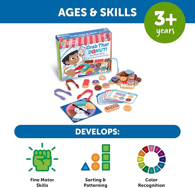 Learning Resources Grab That Donut Fine Motor Game
