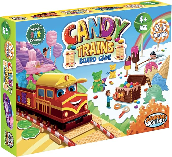 Candy Trains Cooperative Board Game for Kids Ages 4+, A Sweet Adventure | Build sweet tracks and work together to deliver the candy. Easy to learn, cooperative fun, perfect for family game night.