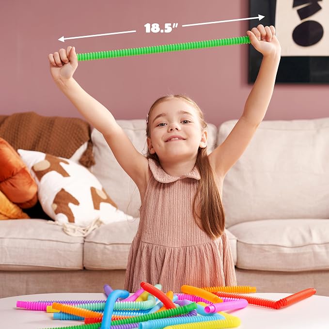 JOYIN 36 Pack Pop Tubes, Sensory Toys (Small) Fidget Toys Party Favors - 9 Colors, Creativity Learning & Fun for Kids - Perfect for Prizes Goodie Bags, Classroom School Reward