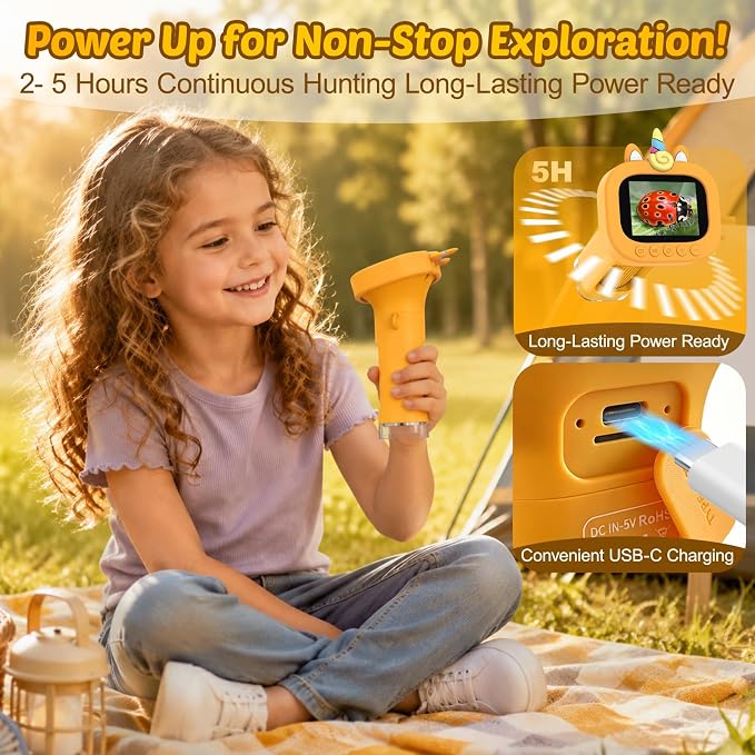 Portable Handheld Digital Microscope for Kids with 2.4" Display | Mini Digital Kids Microscope Kit, 1000X Magnification, Pocket Educational Science Toy, Outdoor Gifts for Ages 3-12