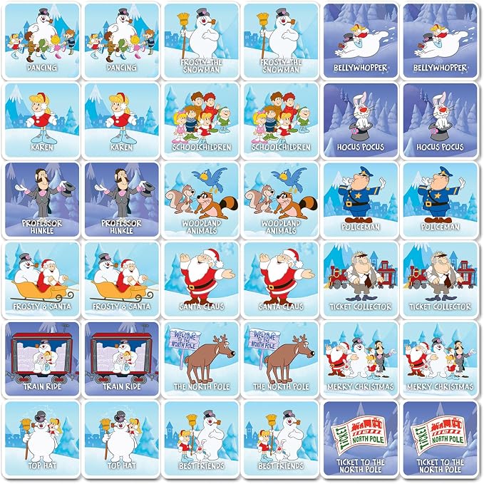 Masterpieces Officially Licensed Frosty The Snow Man Picture Matching Card Game for Kids and Families