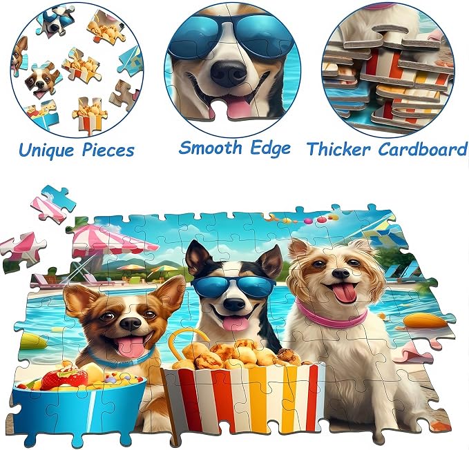 Puzzles for Kids Ages 6-8 8-10 Year Old - 200 Piece Amusement Park Dog | Puzzles for Kids Ages 6 7 8 9 10 Year Old and Adults Children Kids Puzzles for Girls and Boys Educational Toys Gifts