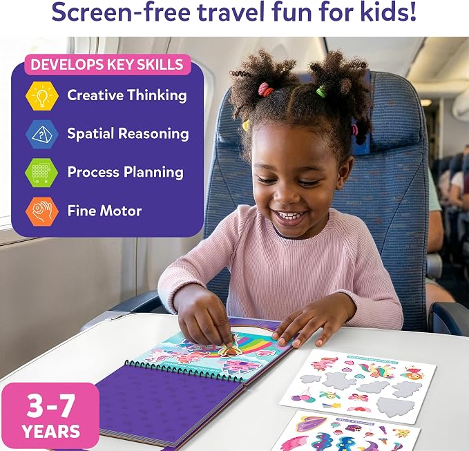 Skillmatics Peelies – Unicorns & Princesses, Reusable Sticker Activity Book | 100+ Reusable Stickers, Mess-Free Fun for Toddlers & Preschoolers, Travel Toy, Gifts for Kids Ages 3, 4, 5, 6, 7