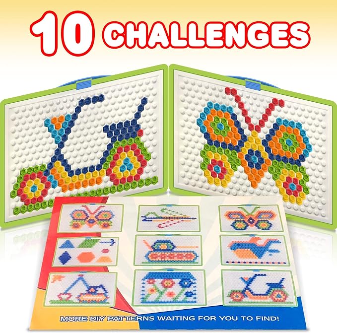 ArtCreativity Mushroom Peg Puzzle, 460-Piece Brain Teaser Game for Kids