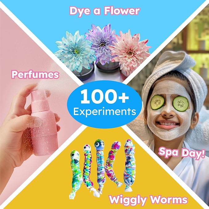Butterfly EduFields 100+ Experiments Girls Science Kit for Kids Age 5-7 6-8 | Slime & Volcano Science Experiments Projects | Educational STEM Learning | Birthday Gift for Girls Ages 5-7 6-8 | Craft Kit