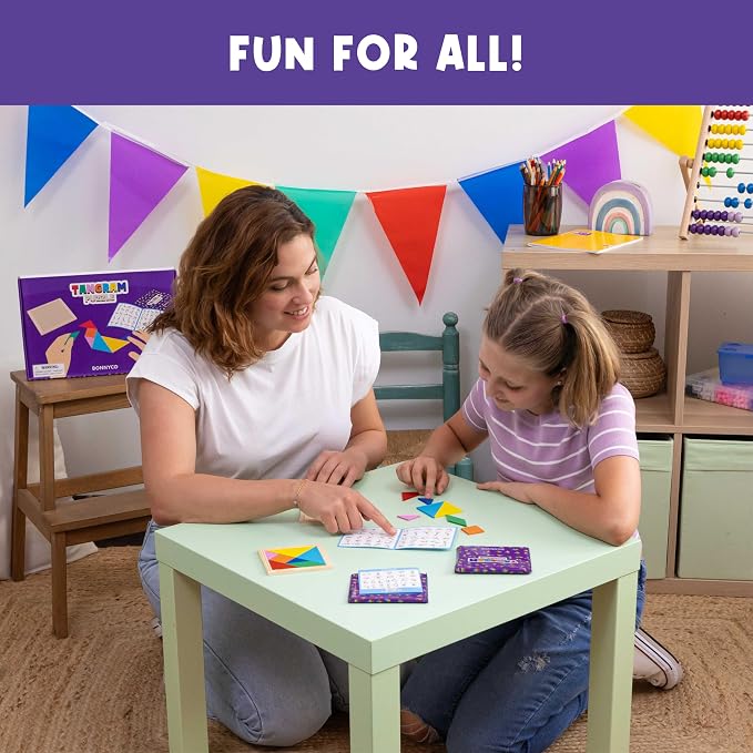 BONNYCO Tangram Puzzle Wooden Pack 30 Kids Party Favors. Goodie Bags Stuffers for Kids 3-5 4-8, Return Gifts for Birthday Party. Goody Bag Stuffers, Pinata Filler Toys Bulk. Classroom Prizes, Rewards