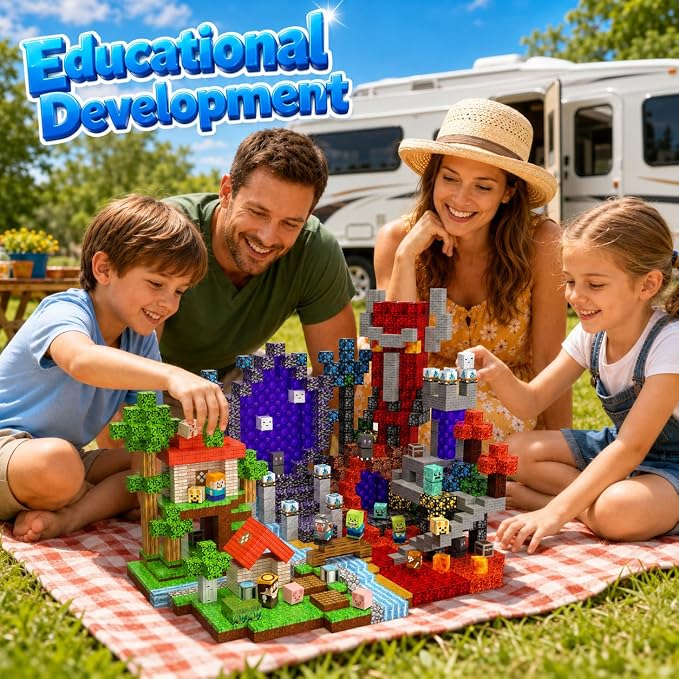 Annexfun Magnetic Blocks - 400PCS Magnetic Building Blocks Toys Forest Portal, Magnetic Tiles Kids Build Cubes 2026 Upgraded STEM Game Toys, Christmas Birthday Gifts for Boys & Girls Ages 3+