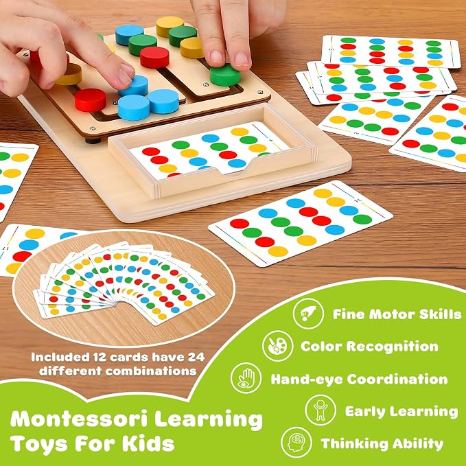 V-Opitos Color Matching Puzzle, Montessori Brain Teaser for Kids Ages 3-7 | Handheld travel game, road trip activity, screen-free play, boys and girls, Christmas and birthday gift