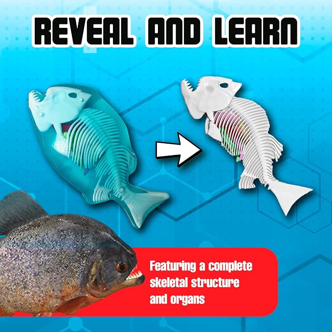 Top Secret Toys Dissect-It Mini Labs Piranha Lab Dissection Kit for Kids, Realistic Synthetic Kids Science Kit - On, Biology and Animal Anatomy, STEM Toy, Ages 6+