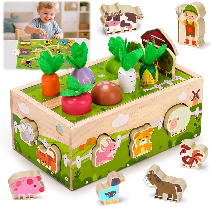 1 Year Old Girl Gifts, Montessori Wooden Toy for Toddlers 1-3, Baby Toys | 1st First Birthday Gifts, Educational Learning Toy for One Year Old Fine Motor Skills, Shape Sorting Sensory Toy for 12-18 M