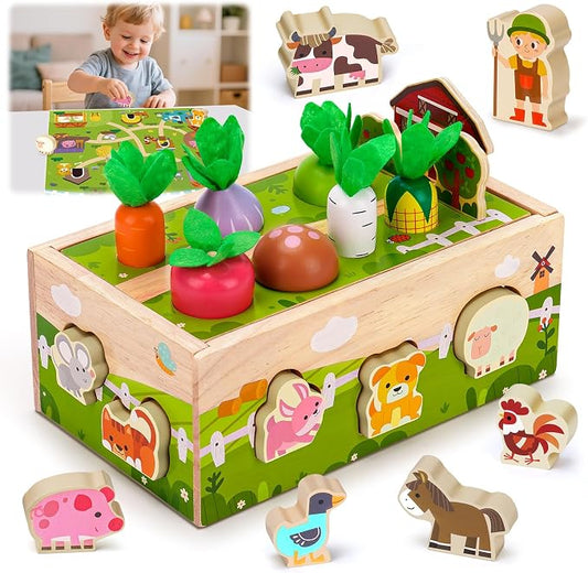 1 Year Old Girl Gifts, Montessori Wooden Toy for Toddlers 1-3, Baby Toys | 1st First Birthday Gifts, Educational Learning Toy for One Year Old Fine Motor Skills, Shape Sorting Sensory Toy for 12-18 M