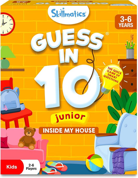Skillmatics Guess in 10 Junior – Inside My House, Card Game, Gift for Kids | Educational Trivia Game for Preschoolers, Travel Toy & Guessing Board Game, Screen-Free, Boys & Girls Ages 3, 4, 5 & 6