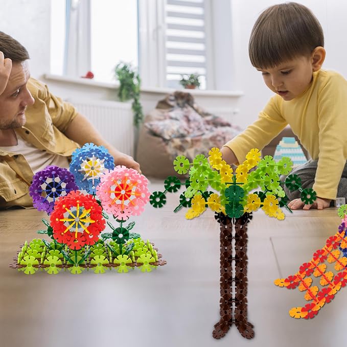 PicassoTiles Building Chips Interlocking Disc Construction Blocks in 12 Colors STEM Learning Early Education Toy Engineering Playset Child Brain Development for Toddlers Girls Boys Kids Age 3+ PTF108 | 12 vivid colors, BPA-free non-toxic material, 8 co...