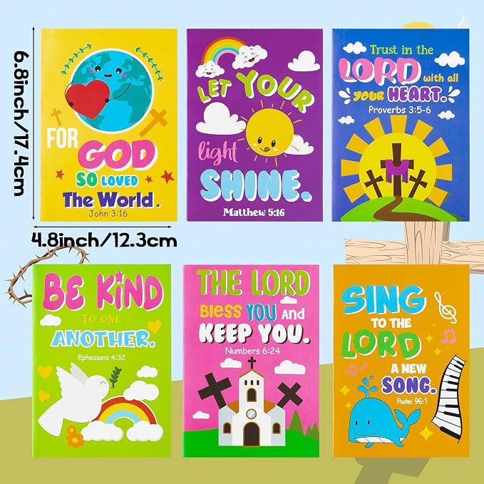 Dvbonike 48Pcs Bible Coloring Books Religious Theme DIY Color-in Pages | Inspirational Words, Christian Activity Artwork, Sunday School Supplies, Classroom Reward, Party Favor, Gift, Drawing Booklet