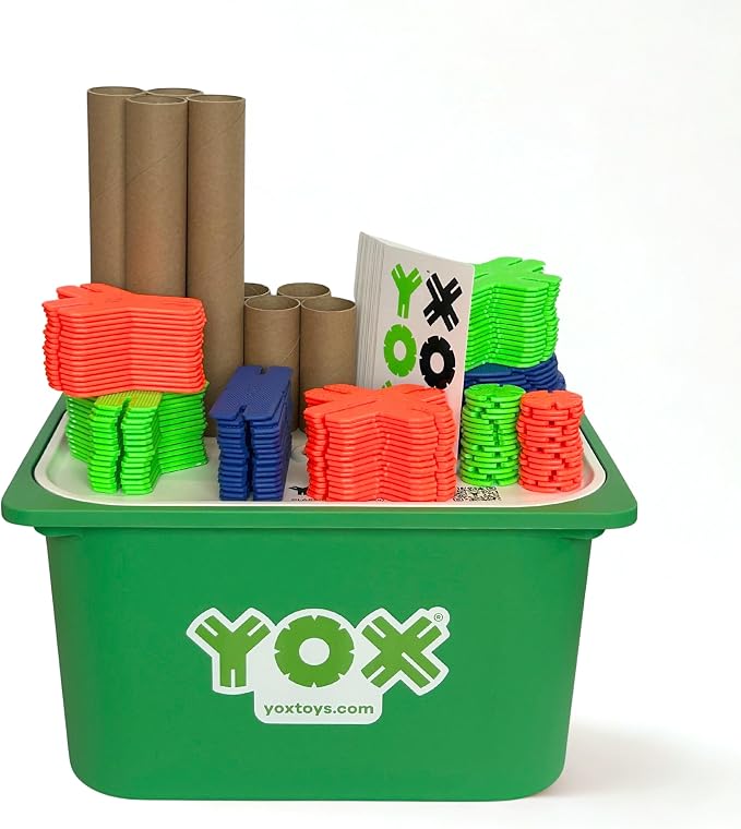 YOX Megabuilder, Creative Educational Building & Construction STEM Toy Set for Kids, Learning Toys for Children Ages 4-10, Boys & Girls Fun Gift, Classroom Supplies, 152 Parts, Storage Bin Included