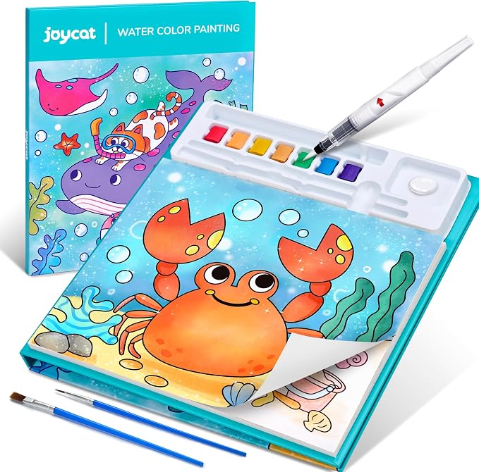 JoyCat Paint with Water Coloring Books for Toddlers (Sea Animals) | Watercolor Painting Set for Kids Ages 3-5 & 4-8, Arts & Crafts Drawing Activity Travel Toy, Birthday Gifts for Boys & Girls