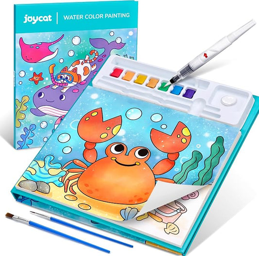JoyCat Paint with Water Coloring Books for Toddlers (Sea Animals) | Watercolor Painting Set for Kids Ages 3-5 & 4-8, Arts & Crafts Drawing Activity Travel Toy, Birthday Gifts for Boys & Girls
