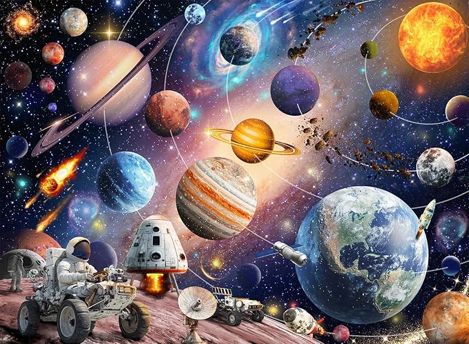 Puzzles for Kids Ages 6-8 8-10 - 200 Piece Puzzles - Solar System Puzzle | Pieces Space Astronaut Puzzles .Puzzles for 6 7 8 9 10 11 12 years old boys and girls.Learning Puzzle Toy