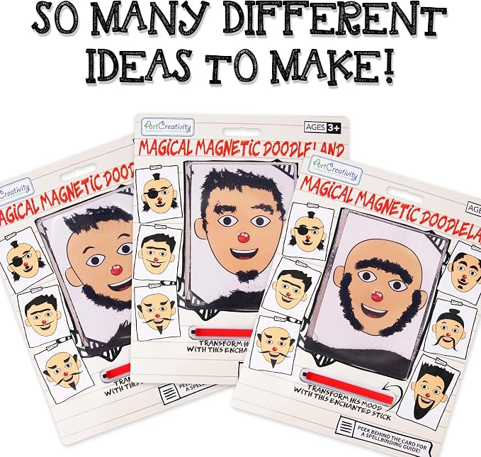ArtCreativity Magnetic Drawing Face - 2 Pack - Travel Toys for Kids, Magnetic Travel Game, Magnet Drawing Doodle Board for Kids - Retro Toy, Vintage Toy, Travel Essentials Games for Ages 3+