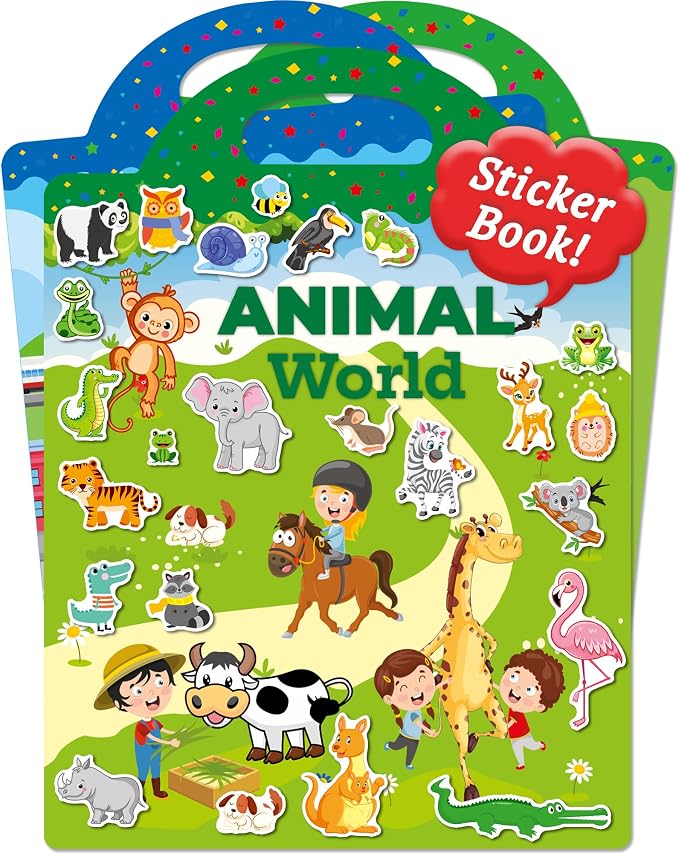 Benresive Reusable Sticker Book for Toddlers, Stickers for Kids, Travel Toy | Toddler Toys, Boys Girls Birthday Gifts, Airplane & Road Trip Essentials Kids, No Mess Waterproof Toddler Crafts Activities