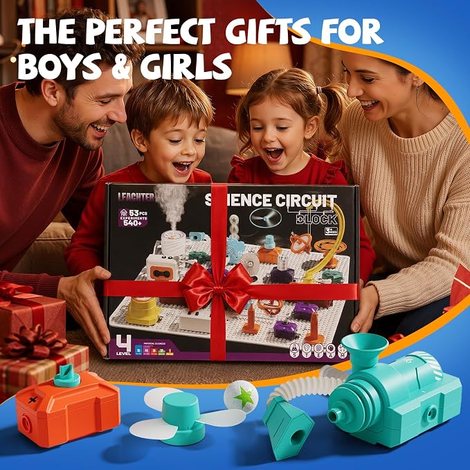 Science Kits for Kids, 53 Circuits STEM Toys, 540+ Projects Experiments | Learning Education toys, Kids Circuit Building Kits, Electronics Exploration Gift for Boys Girls Ages 4 5 6 7 8 9 10 11 12