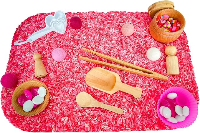 Kids Sensory Bins Montessori Sensory bin, Sensory Toys, Sensory Bins, Sensory Bin for Preschoolers (Valentine Day Measuring Cups)