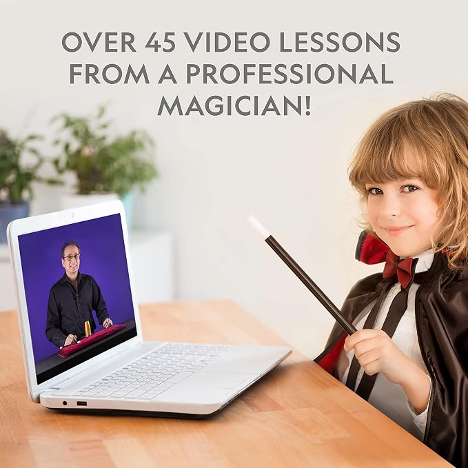 National Geographic Kids Magic Kit with 45 Tricks for Kids Ages 8-12 | Perform Classic Illusions, Performance Props, STEM Learning, Video Instructions from a Professional Magician, Birthday Gift