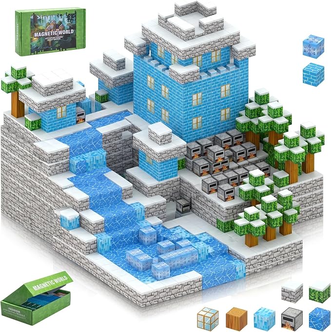 110PCS Magnetic Blocks, Magnetic Building Blocks & Magnetic Cubes for Kids, STEM Educational Construction Toys, Creative Building Toys with Strong Magnetic Connection, Gift for Boys & Girls