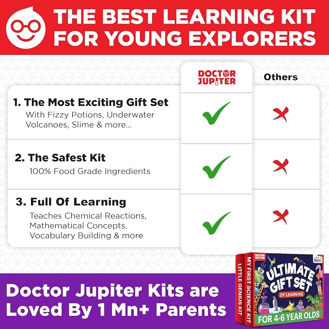 Doctor Jupiter Ultimate Gift Set of Learning for Kids Ages 4-6 | Birthday Gift Ideas for Boys & Girls 4, 5, 6, 7, 8 Year Olds, Science Kits for Kids Ages 5-7, STEM Educational Toys