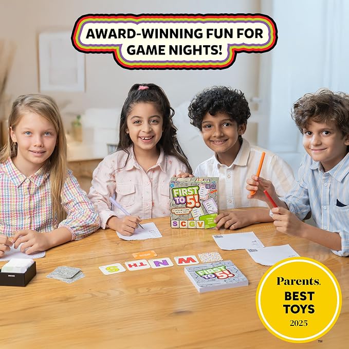 Skillmatics First to 5 – Board & Card Category Game with a Twist | Perfect for Parties, Family, Game Night, Quick Thinking, Gifts for Kids, Teens & Adults, Ages 8, 9, 10 & Up, 2–8 Players