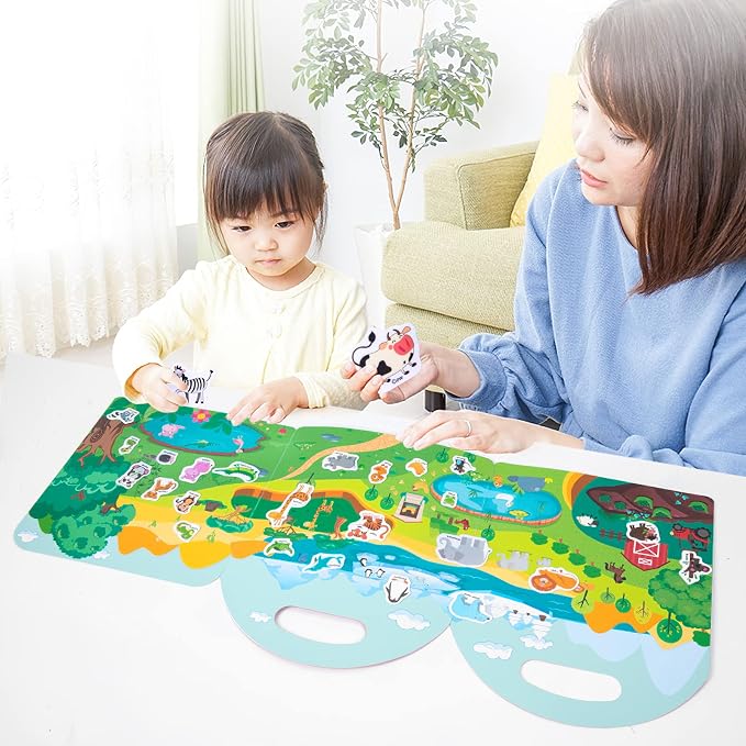 Jelly Reusable Sticker Books, Portable Travel Toys Sticker Activity Book for Kids 3+ Year Old Girls Boys (Insects)