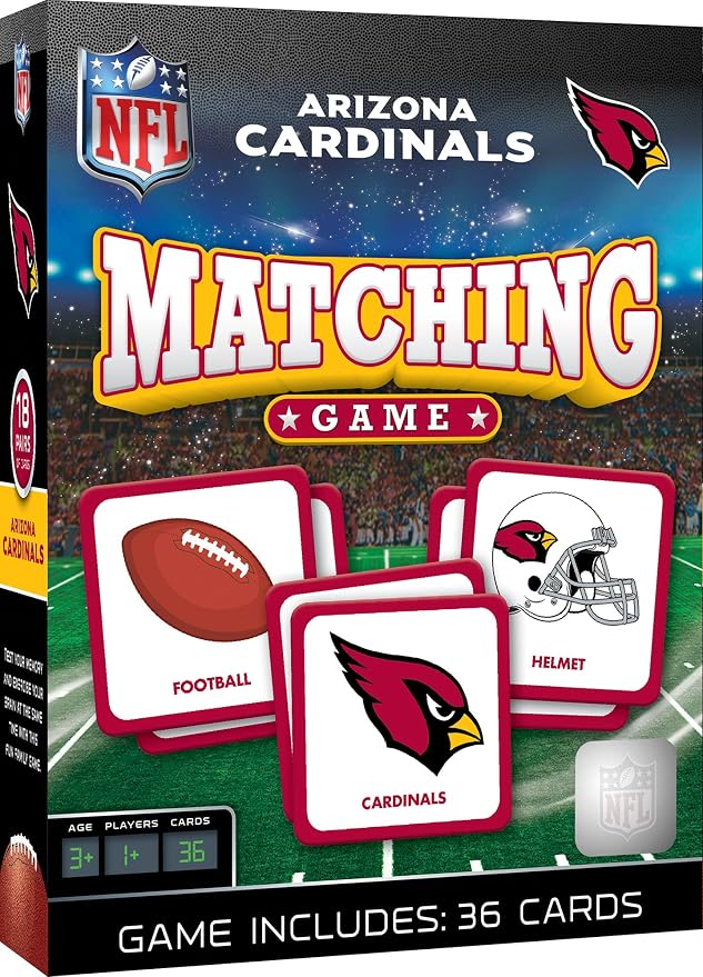 Masterpieces Officially Licensed NFL Arizona Cardinals Picture Matching Card Game for Kids and Families
