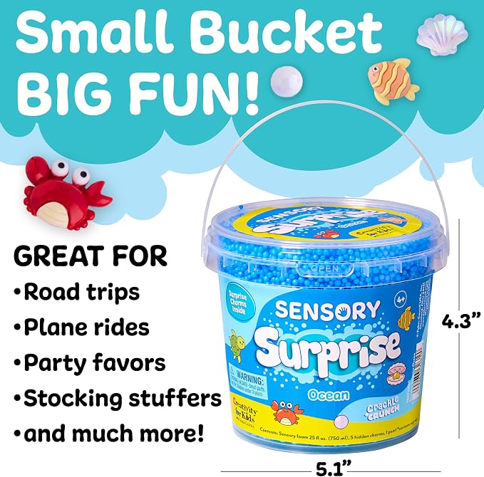 Creativity for Kids Sensory Surprise Ocean Kit | Crunchy Sensory Foam Toy for Kids | Dig, Squish & Discover Hidden Ocean Surprises | Mess-Free, Screen-Free Play (Ages 4+)