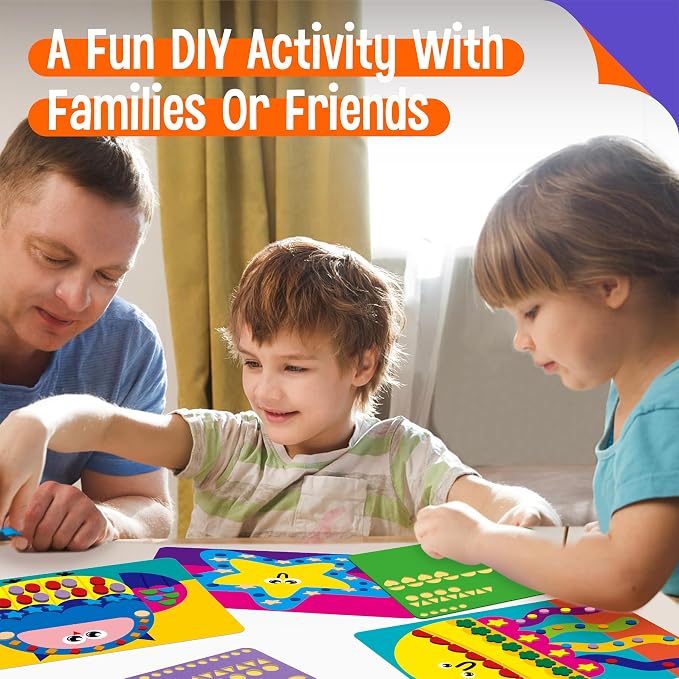 SpriteGru Foam Sticker Art Activity, 20 Animals with 1660 Foam Stickers in 10 Colors Fun with Foam DIY Activity Craft Kits Travel Game for Kids, Boys & Girls