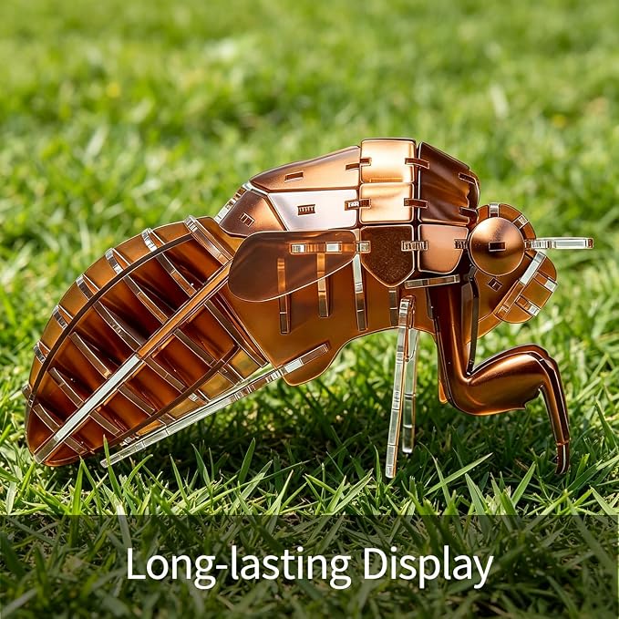 3D Acrylic Insect Puzzle DIY Bug Model Kit Animal STEM Gift | Building Kits Crafts Figurine Sculpture Nature Decoration Educational Display Toys for Kids Teens and Adults (Cicada Exuviae)